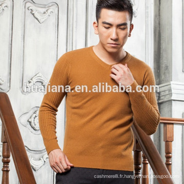 Pull en tricot 100% cachemire à col en V pour hommes